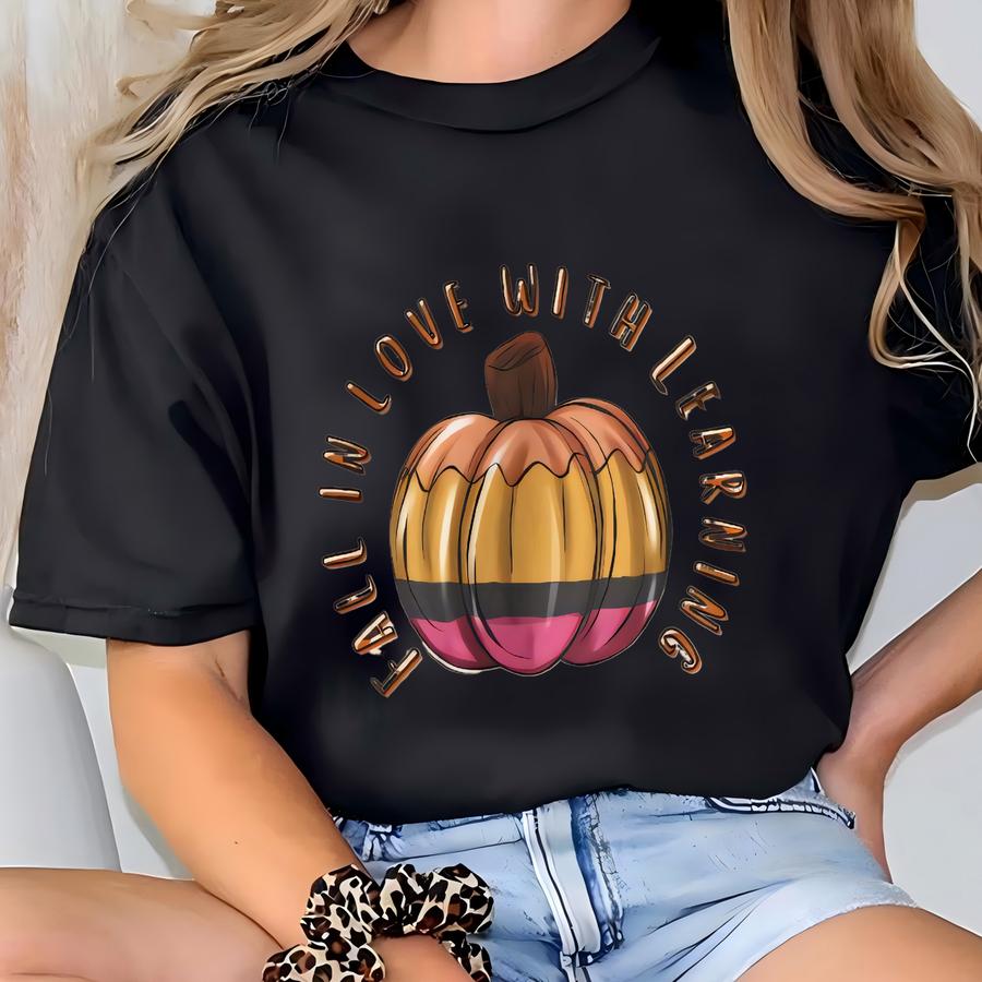 Fall Learning Tee, Unisex Pumpkin Shirt, Teacher Appreciation Gift, Autumn Outfit, Harvest Celebration Top, Fun Learning Hoodie T-shirt