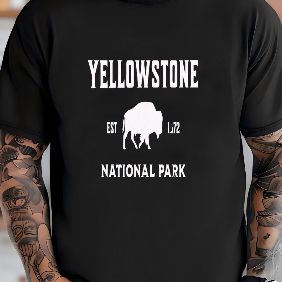 Retro National Park Shirt - Bison Hiking Camping Tee T-shirt