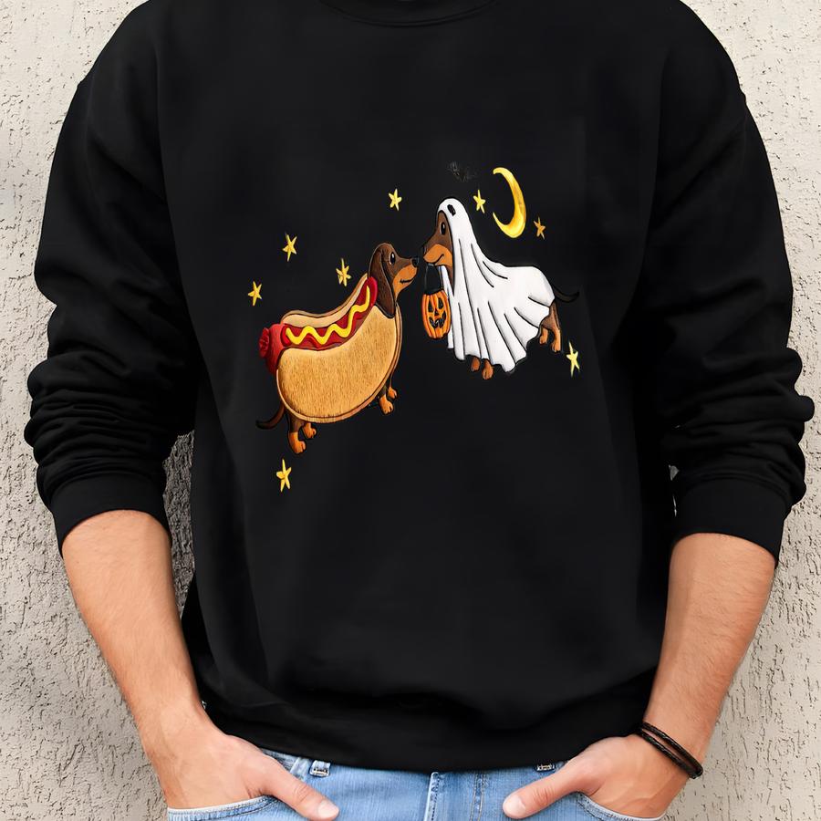 Halloween Dachshund Sweatshirt: Spooky Dog Lover Crewneck Sweatshirt
