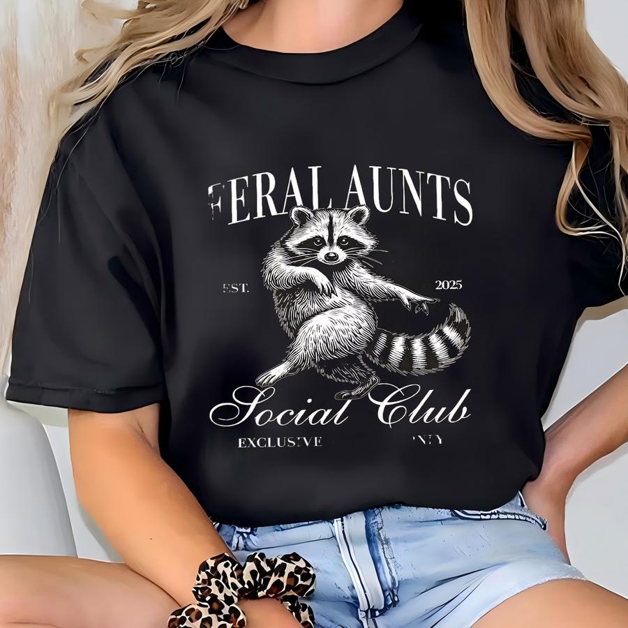 Funny Raccoon Meme Shirt: Aunt Social Club Tee T-shirt