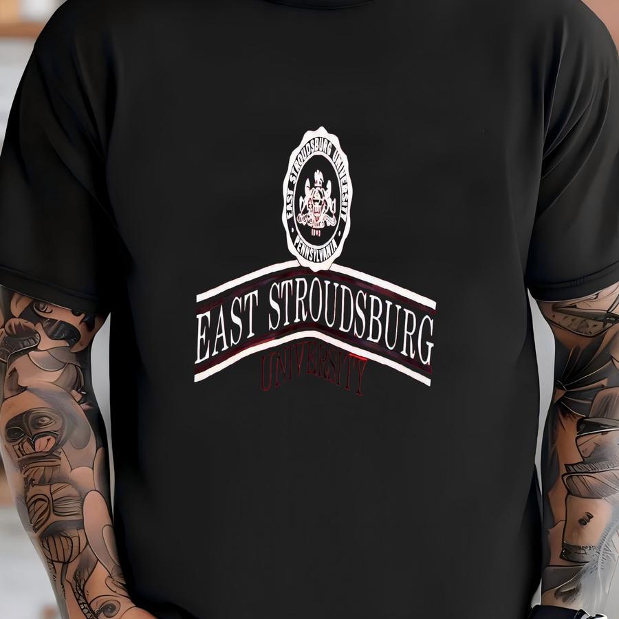 Vintage 1990s East Stroudsburg University Pennsylvania Made In Usa Spell Out Red Crewneck Sweatshirt (fits Size Adult Large) T-shirt