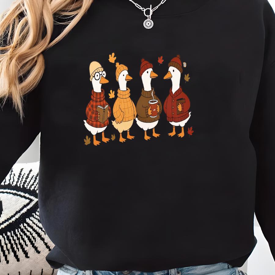 Just A Bookish Goose Shirt, Fall Book Lover Tee, Bookish Gifted, Funny Cozy Goose T-shirt, Fall Vibes Shirt, Bookworm Gift Sweatshirt