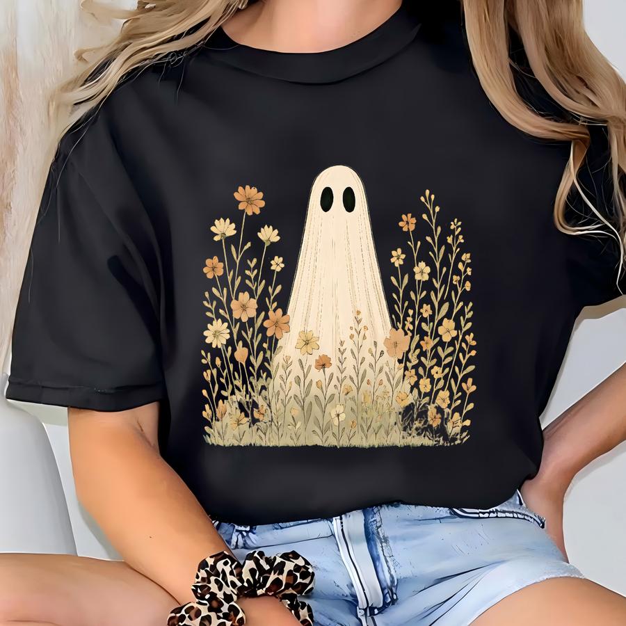 Wildflower Ghost Sweatshirt, Fall Aesthetic Shirt, Halloween Sweater, Ghostcore Shirt, Ghostcore Gift Shirt T-shirt