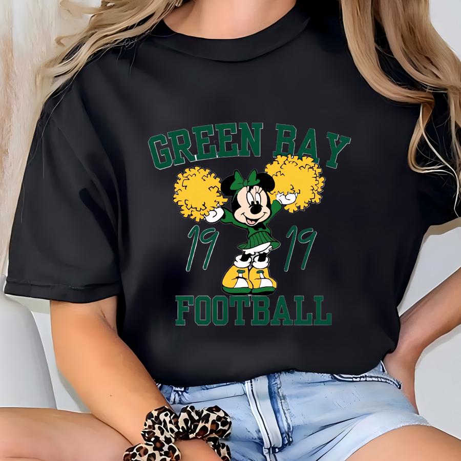 Green Bay Football Kids Shirt, Cute Cheerleader Game Day Sweatshirt, Inspired Green Bay Fan Tee, Sports Mouse Top T-shirt