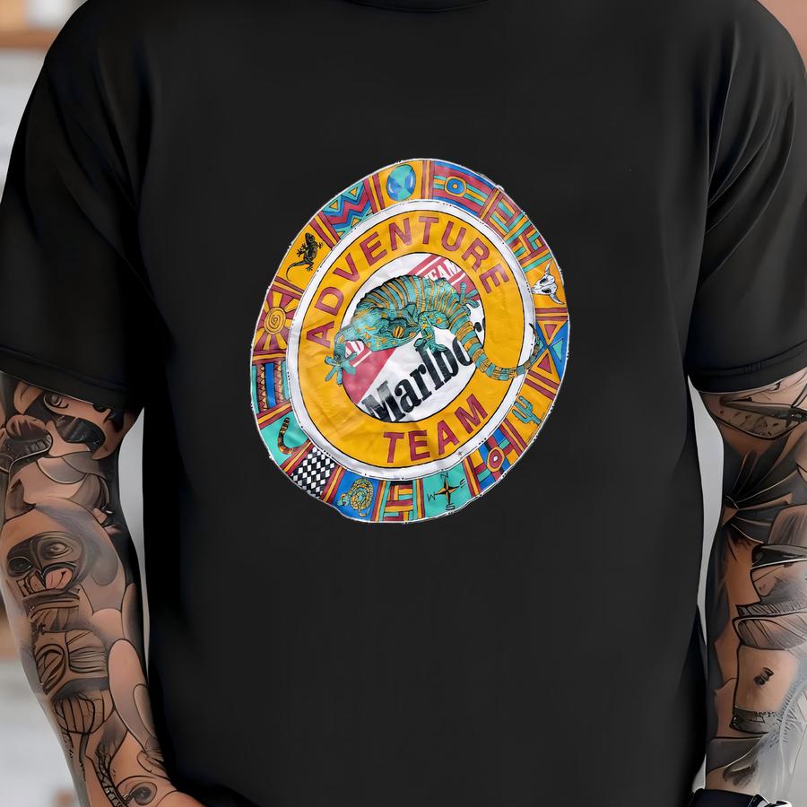 Vintage 90s Marlboro Adventure Team Gecko Lizard Maps Cigarette Tobacco Promo Pocket Graphic Shirt Usa Size Xl T-shirt
