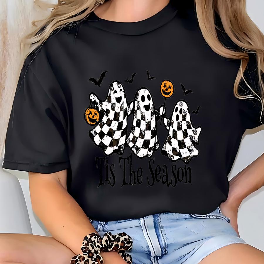® Vintage Halloween Pumpkin Ghost Hoodie, Fall Style Clothing, Ghost Shirt, Fall Shirt, Halloween Tee, Spooky Halloween Gift T-shirt