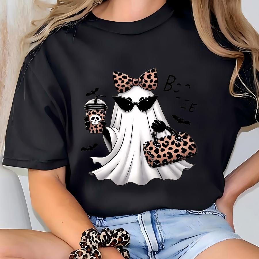 Boo Jee Ghost Halloween Shirt, Preppy Boo Jee Tee For Women, Girly Fall Graphic Tee, Girly Spooky Season Outfit, Preppy Shirt For Her T-shirt