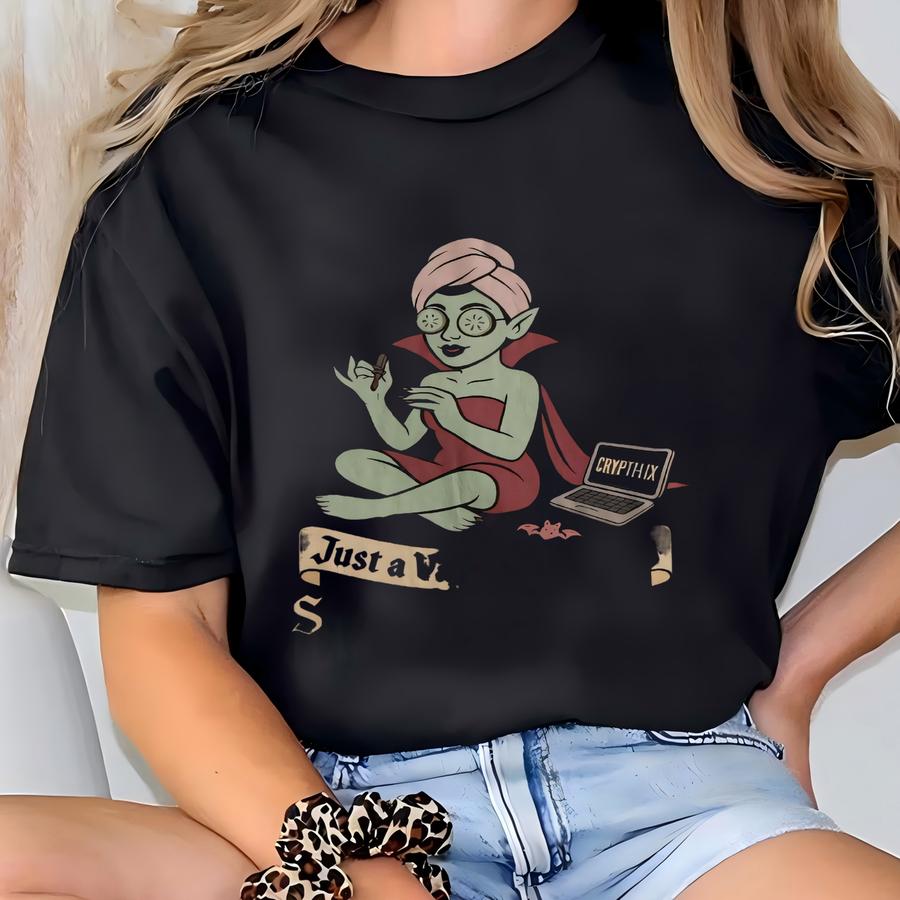 Vampire Self Care Sunday Shirt | Funny Gothic Relaxation Graphic Tee | Adult And Youth Halloween Gift T-shirt