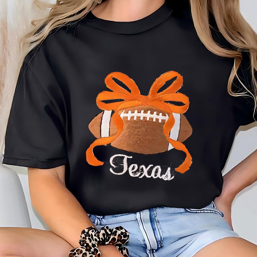 Sweatshirt- Tennessee, Oklahoma Or Texas, Y, Football- Orange Bow, Choice Of Colors T-shirt