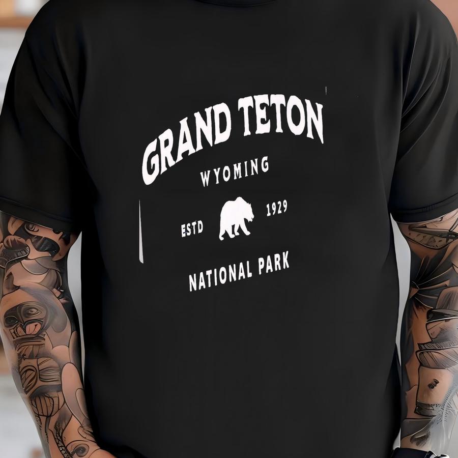 Grand Teton National Park Virginia Tee - Vintage Bear Hiking Shirt T-shirt