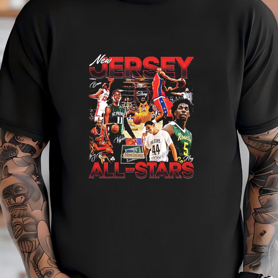 Vintage 90s Nj Basketball All-stars Shirt Homage Retro Classic Graphic Tee Bootleg Bestseller Unisex Sport Sweatshirt Gift T-shirt