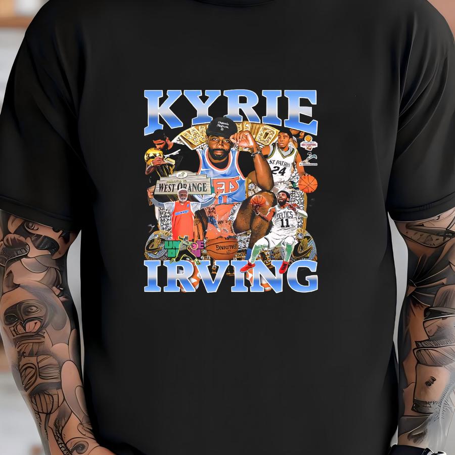 Vintage 90s Kyrie Irving X West Orange Shirt Homage Retro Classic Graphic Tee Bootleg Bestseller Unisex Sport Sweatshirt Gift T-shirt