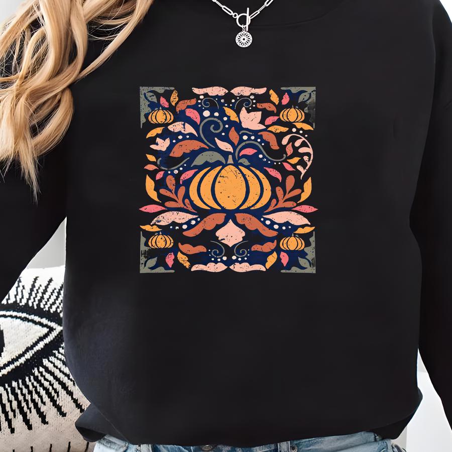 Pumpkin Sweatshirt , Pumpkin Flowers , Thanksgiving Sweatshirt , Wildflowers Sweatshirt , Cute Fall Sweatshirt , Pumpkin Shirt , Sweatshirt