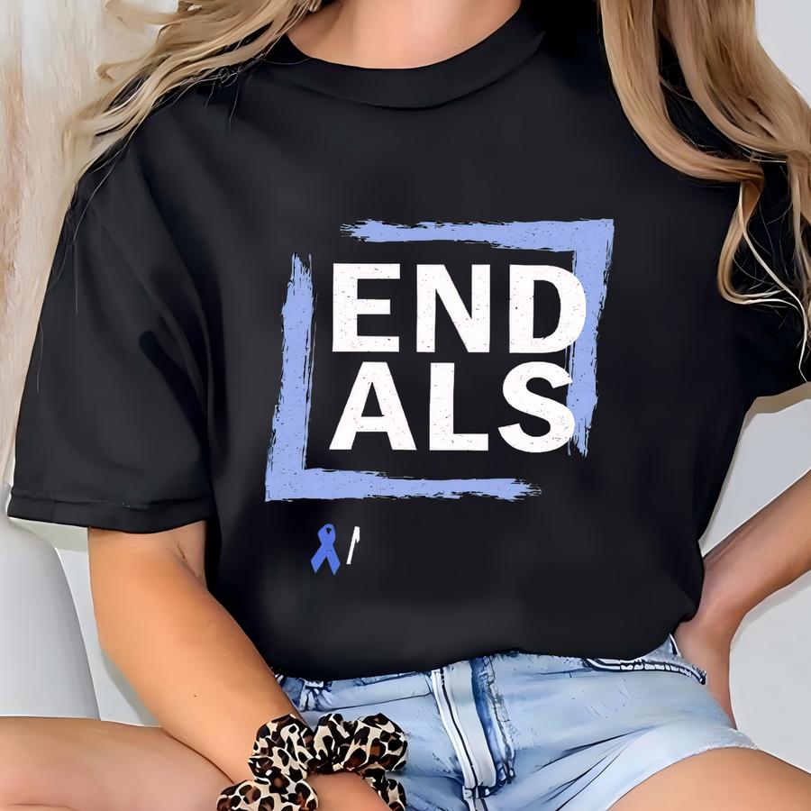 Als Awareness Shirt: Blue Ribbon Support Tee T-shirt