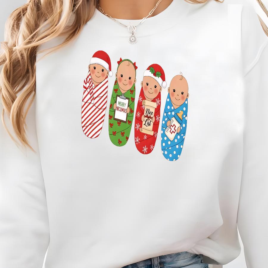 Cute Nicu Nurse Christmas Shirt, Swaddled Babies Holiday Tee, Nicu Crew Sweatshirt, Neonatal Christmas Gift For Nurses, Funny Nicu Holiday Sweatshirt Cute Nicu Nurse Christmas Shirt, Swaddled Babies Holiday Tee, Nicu Crew Sweatshirt, Neonatal Christmas Gift For Nurses, Funny Nicu Holiday Sweatshirt