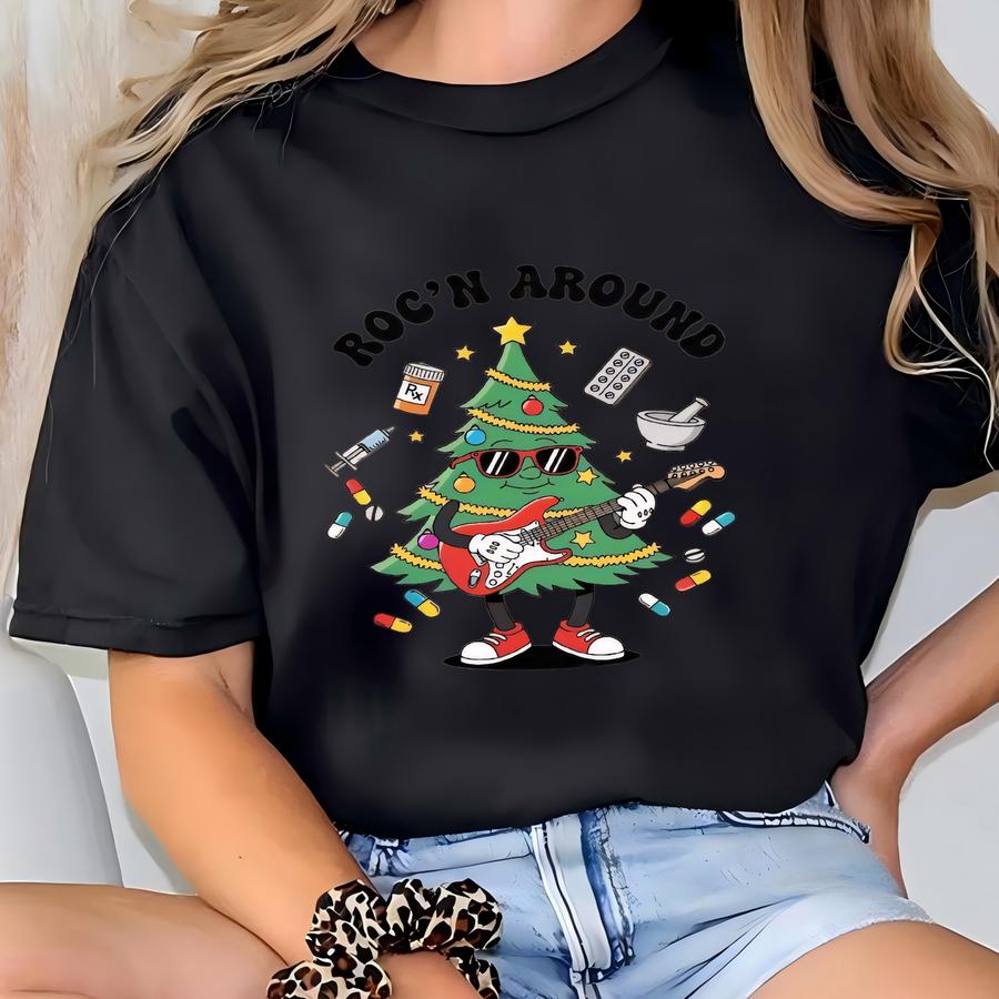 Retro Pharmacy Christmas Shirt, Pharmacist Sweatshirt, Pharmacy Shirt, Pharmacist Gift Women, Pharmacy Tech Crewneck, Pharmacy Pill Pun Tees T-shirt