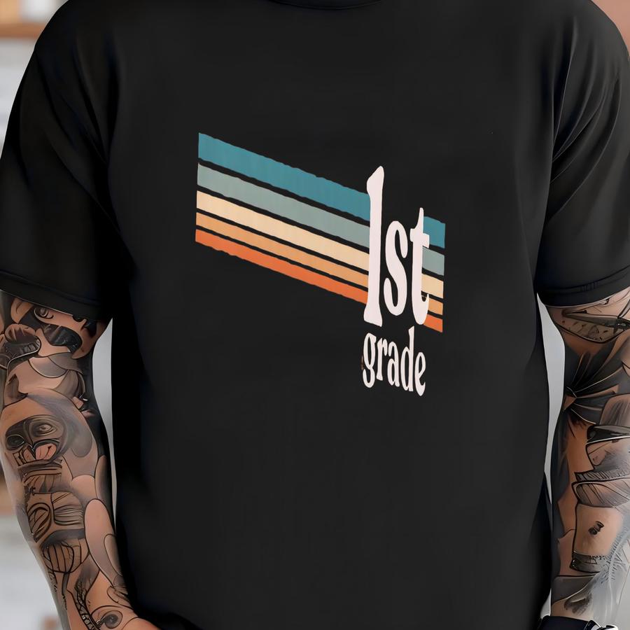 Retro 1st Grade Teacher Shirt, First Grade Team Tshirts, Teachers Name Tee, Gift For Back To School T-shirt