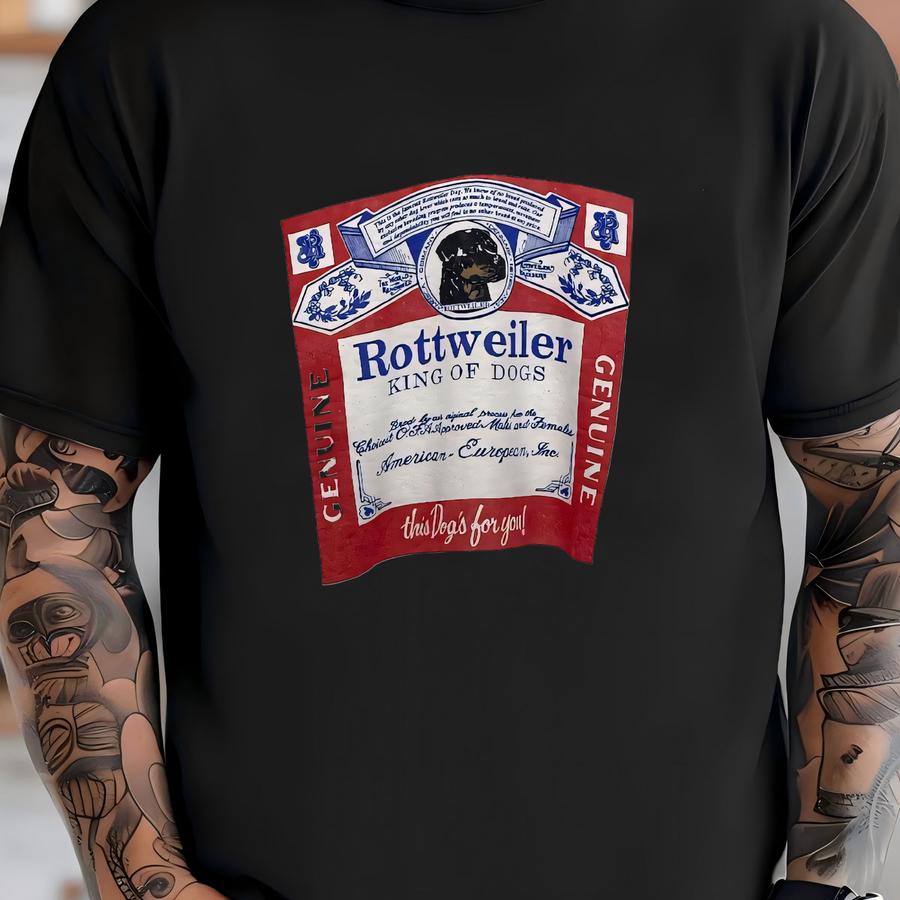 Vintage 1990s Rottweiler “king Of Dogs” Dog Graphic Crewneck Sweatshirt (fits Size Adult Medium) T-shirt