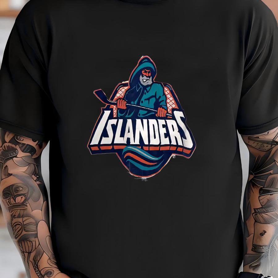 Vintage 1990s New York Islanders Fisherman Logo Hockey Graphic Tee Shirt (fits Size Adult Small) T-shirt