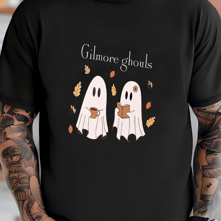 Gilmore Ghouls Shirt, Fall Ghost Hoodie, Autumn Tee,stars Hollow,cute Ghosts Reading Hoodie T-shirt