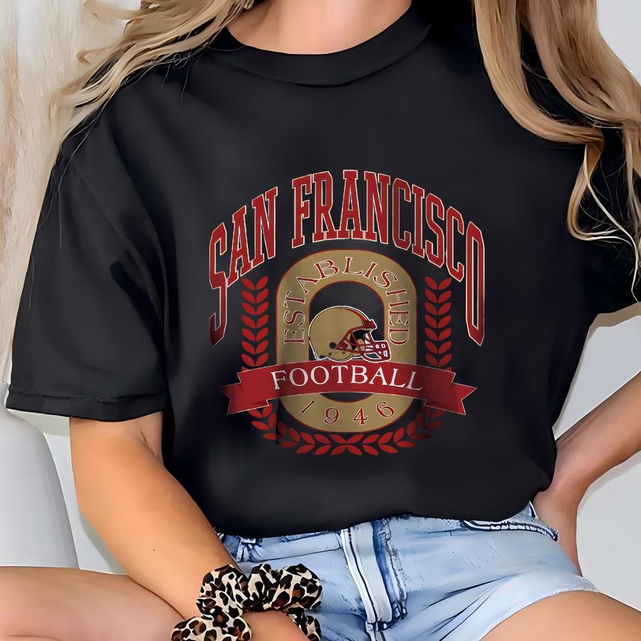 San Francisco Football Sweatshirt, Vintage San Francisco Football Crewneck, San Francisco Football Shirt, Game Day San Francisco Fan Gifts T-shirt