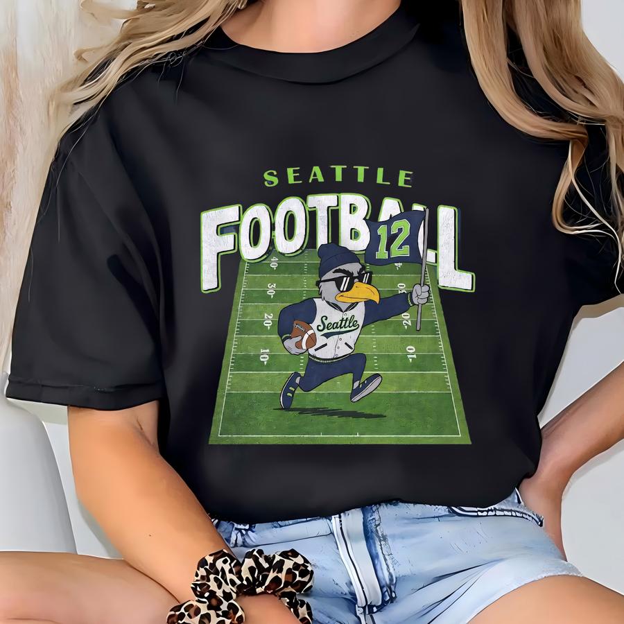 Vintage Seattle Football Shirt, Seahawks Mascot Shirt, Seattle Football Crewneck Tee, Football Shirt, Seahawks Game Day Tee T-shirt