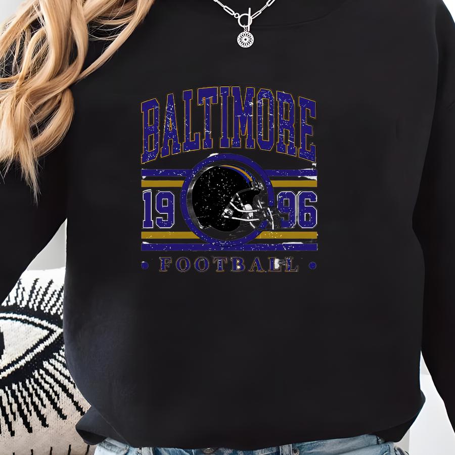 Baltimore Football Sweatshirt: Unisex Raven Fan Game Day Gear Sweatshirt