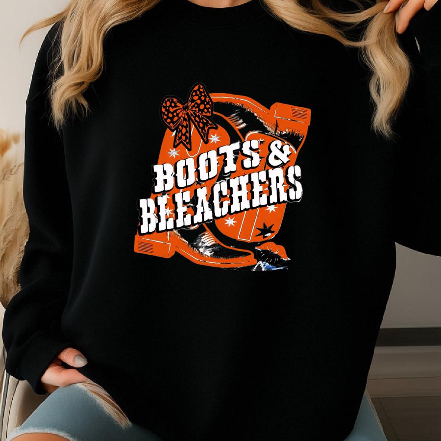 Boots Bleachers, Football, Orange, T-shirt/sweatshirt Sweatshirt
