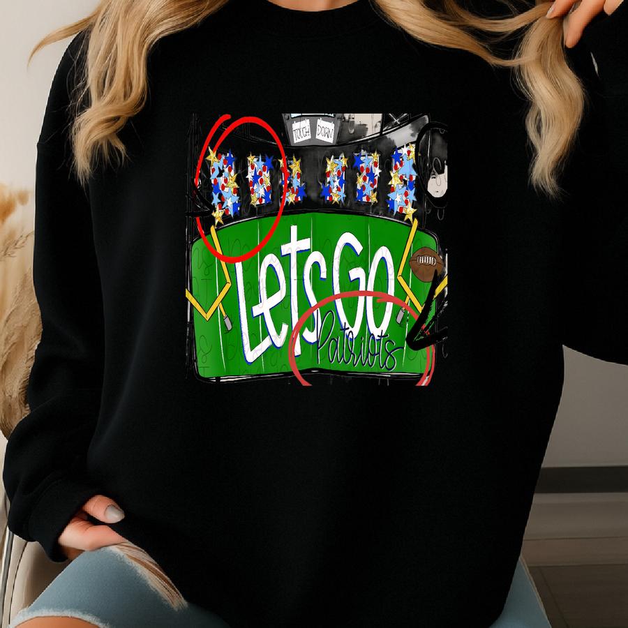 Football Stadium Png, Game Day Png, Hand Drawn Custom Png, Team Spirit Png, Sublamination File, Dtf, Go Team Png, Towndown Png Sweatshirt