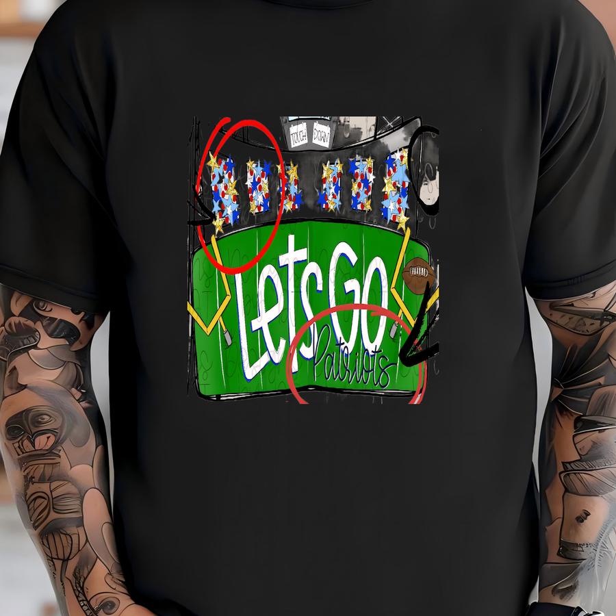 Football Stadium Png, Game Day Png, Hand Drawn Custom Png, Team Spirit Png, Sublamination File, Dtf, Go Team Png, Towndown Png T-shirt