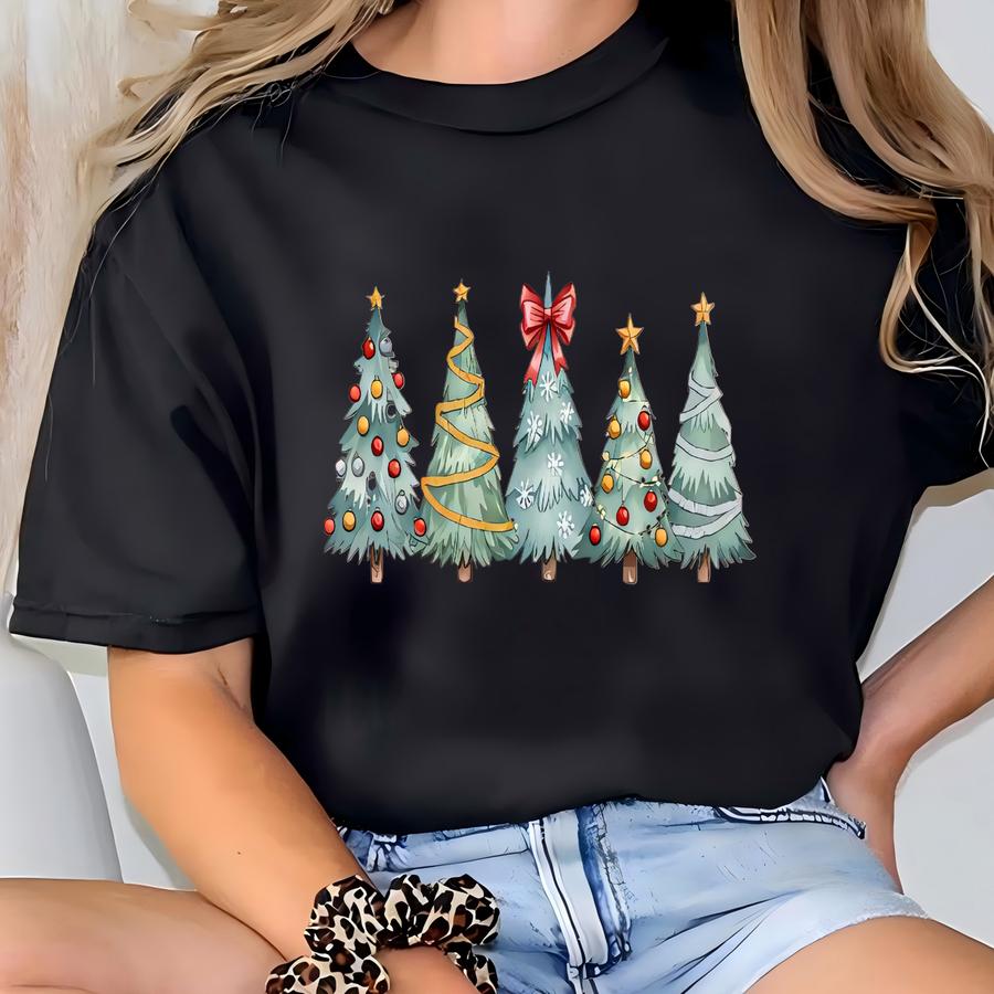 Retro Christmas Tree Sweatshirt: Merry Holiday Shirt T-shirt