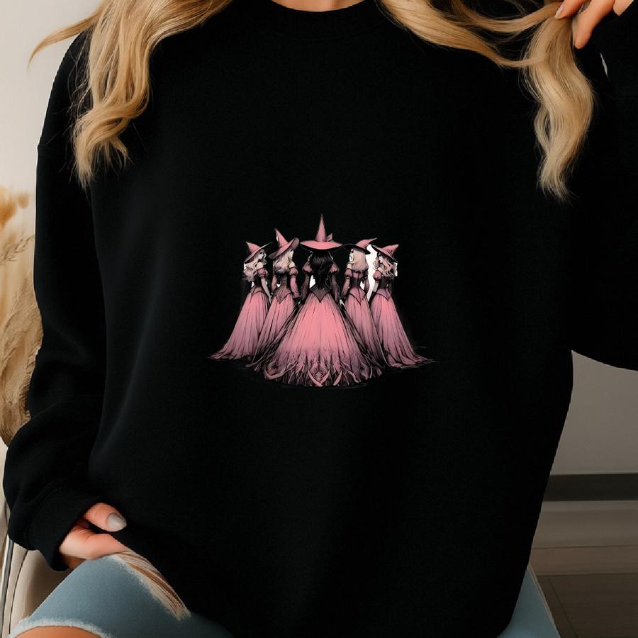 In October We Wear Pink Shirt, Halloween Breast Cancer Awareness Tee, Halloween Witch Sweat, Witches Pink Month T-shirt, We Wear Pink Shirt Sweatshirt