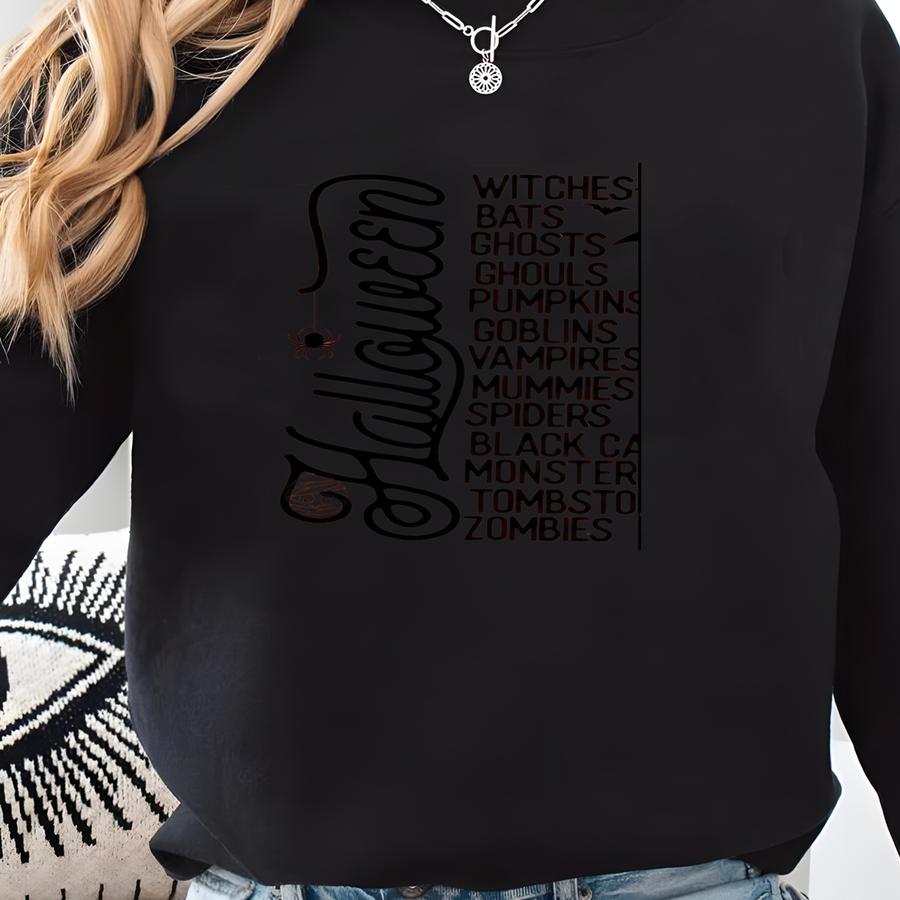 Halloween Sweatshirts And T-shirts; Great For Halloween Parties; Super Soft Cotton Sweatshirt