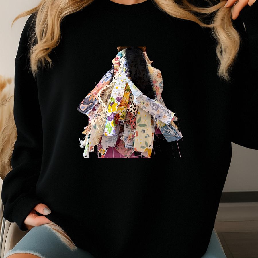 Handmade Boho Tassel: Wooden Beads, Couture Fabrics, Home Decor Sweatshirt
