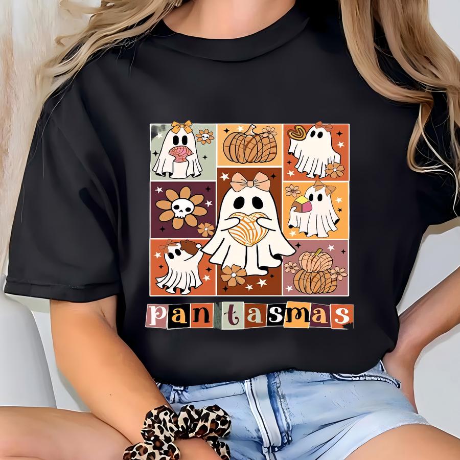 Pantasmas Ghost Sweatshirt, Cute Ghost Conchas Shirt, Funny Spooky Conchas Crewneck Sweatshirt, Concha Lovers Gift, Mexican Ghost Shirt T-shirt