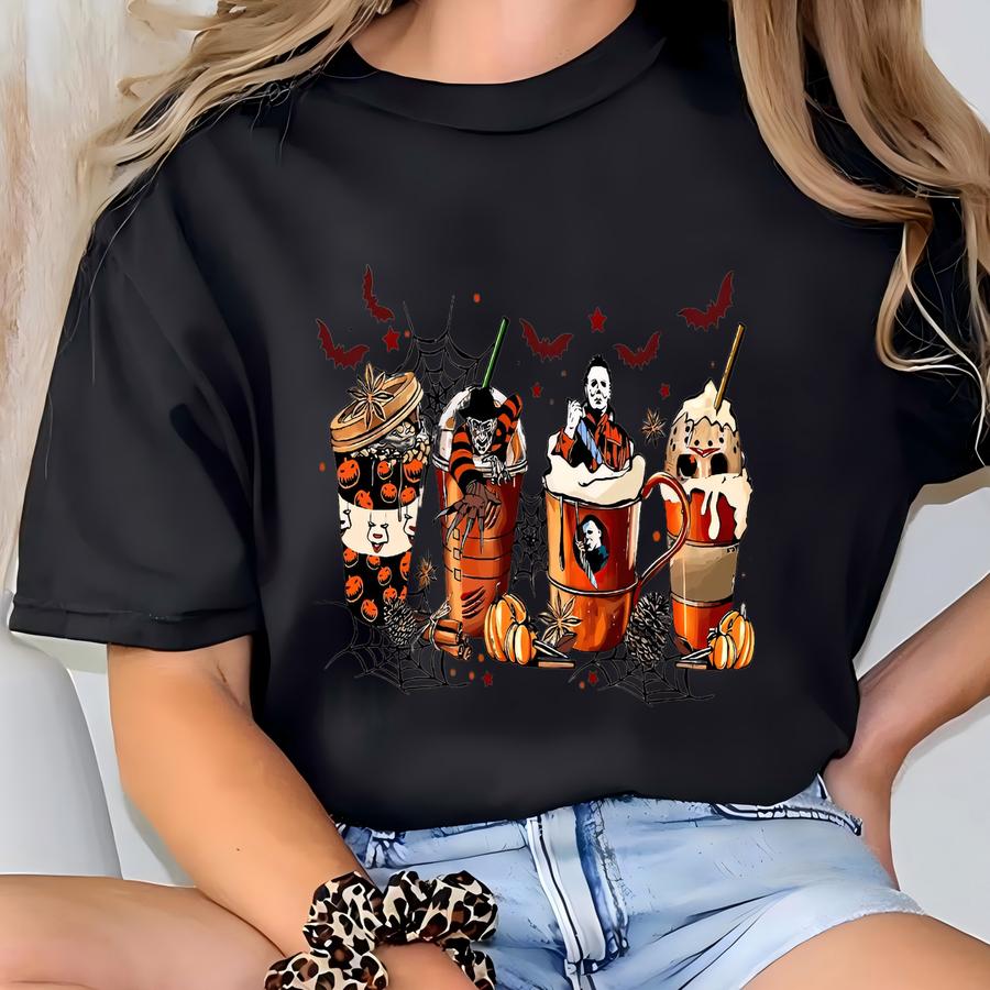 Skeleton Coffee Cups Hoodie, Coffee Cups Hoodie, Skull Coffee Cup Hoodie, Skeleton Halloween Hoodie, Coffee Lover Hoodie, Halloween Coffee T-shirt