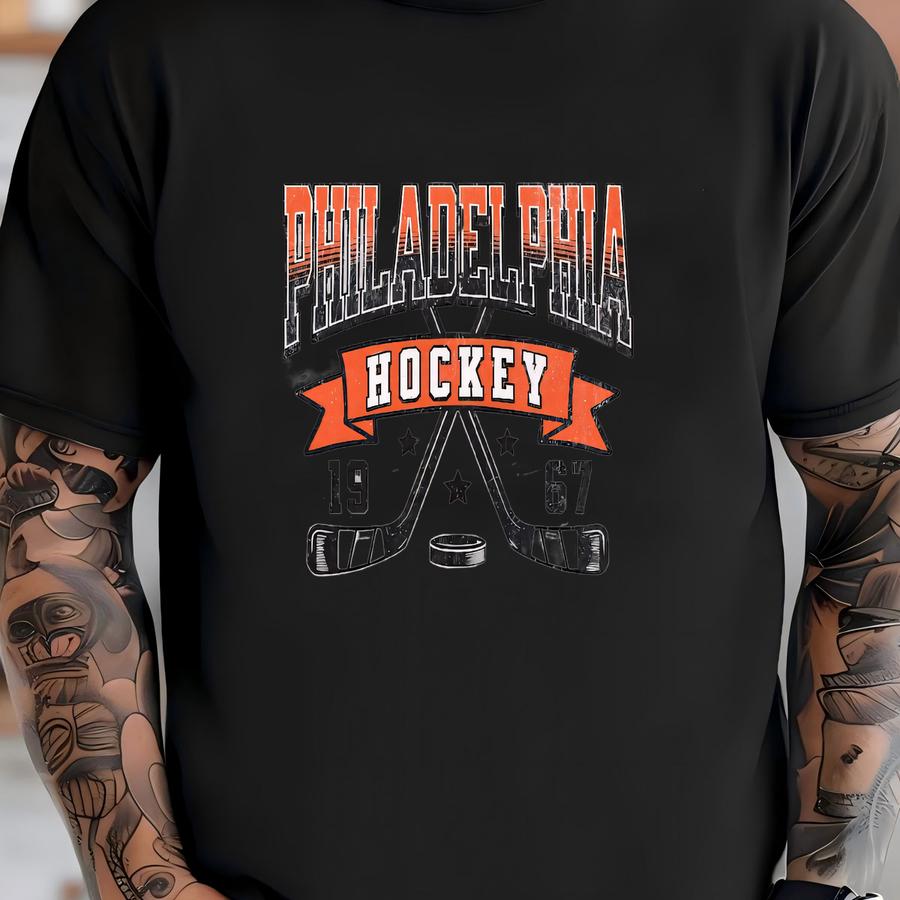 Distressed Vintage Style Philadelphia Hockey Apparel, Mens Womens Hoodie/crewneck Sweatshirt/ Hoodie, Sports Fan Gift, Game Day Outfit T-shirt