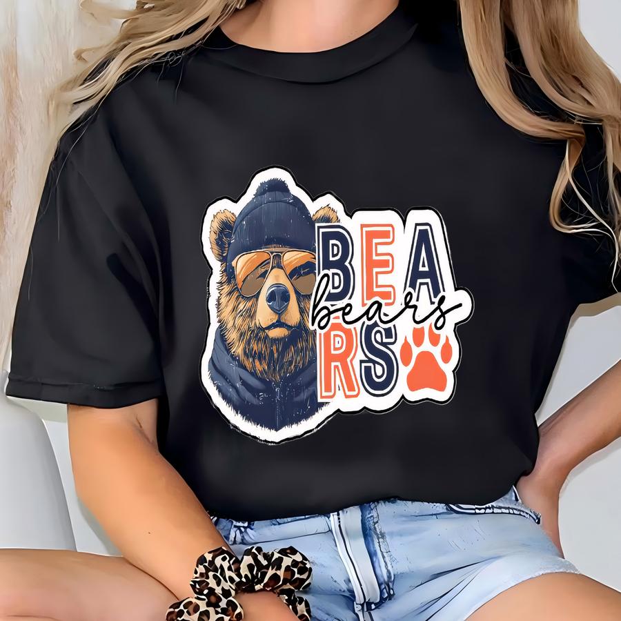 Bears Mascot Football Sweatshirt, Bear Mascot, Chicago Design, Football Fan Spirit Wear, Game Day Sweatshirt, Tailgating Pullover T-shirt