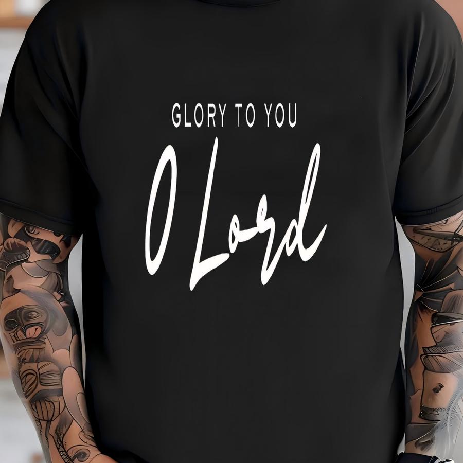 Glory To You O Lord Hoodie: Catholic Mass Tee, Christian Gift T-shirt