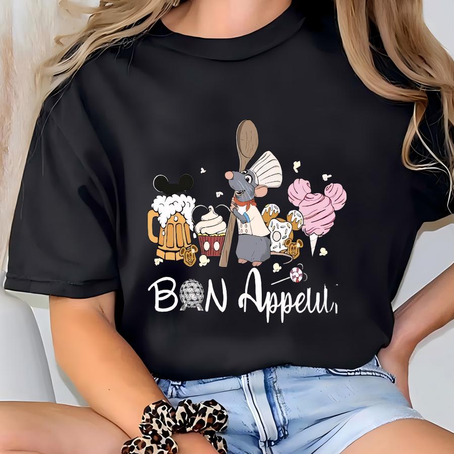 Chef Remy Bon Appetit Shirt, Little Chef Remy's Adventure Sweatshirt, Ratatouille Snacks Hoodie, Epcot Family Vacation Tee T-shirt