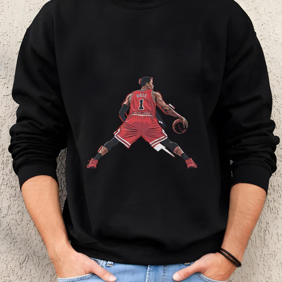 Thank You Rose Basketball Legend Tribute Graphic Tee, Chicago #1 Retirement Custom Gift For Fans, Basketball Iconic Jersey Unisex T-shirt Sweatshirt