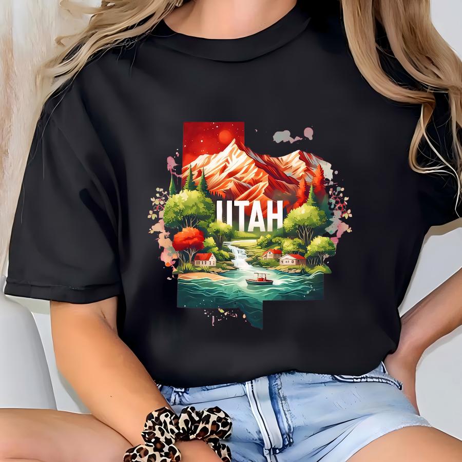 Utah State Hoodie, Utah State Map Crewneck, Utah View Shirt, Utah Souvenir, Utah Trip Gift, State Sweatshirt, Utah Graphic Hoodie T-shirt