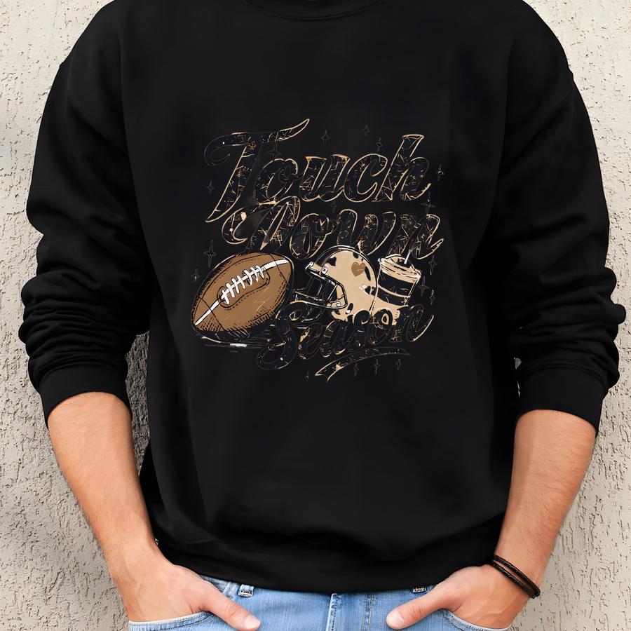 Distressed Retro Football T-shirt: Touchdown Season Game Day Tee Sweatshirt