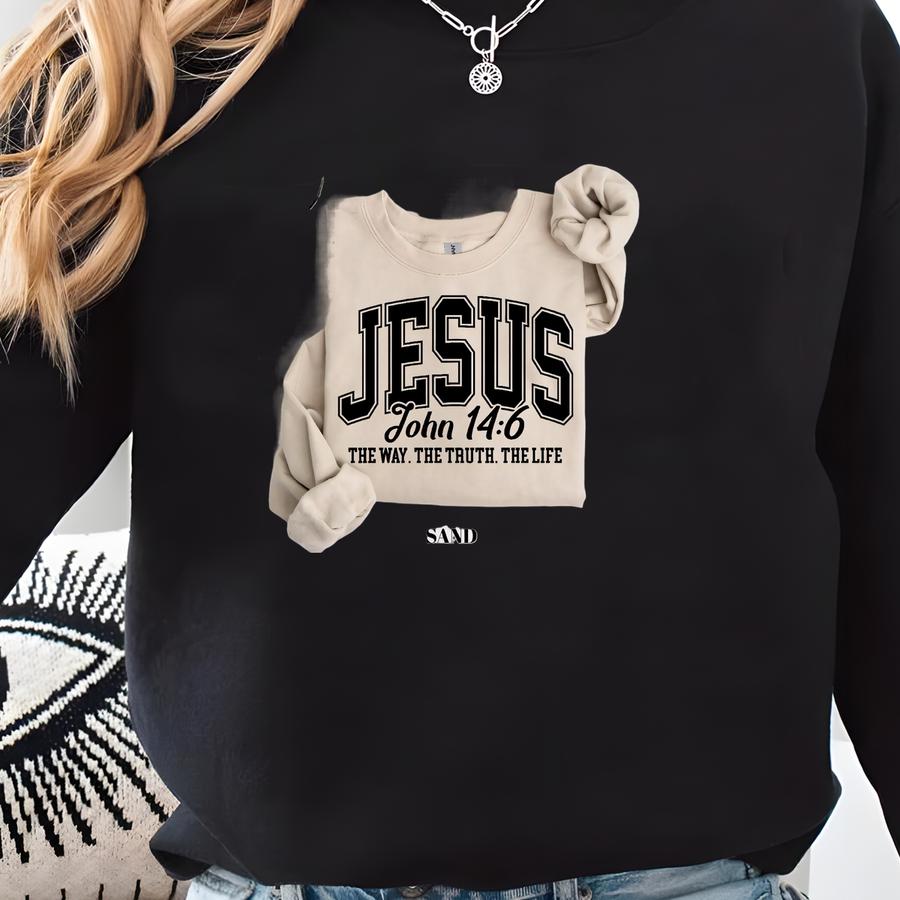 Jesus Sweatshirt, John 14 6 Shirt, The Way The Truth The Life Shirt, Jesus Christian Sweatshirt, Faith Over Fear Shirt, Jesus Mens Hoodie Sweatshirt Jesus Sweatshirt, John 14 6 Shirt, The Way The Truth The Life Shirt, Jesus Christian Sweatshirt, Faith Over Fear Shirt, Jesus Mens Hoodie Sweatshirt