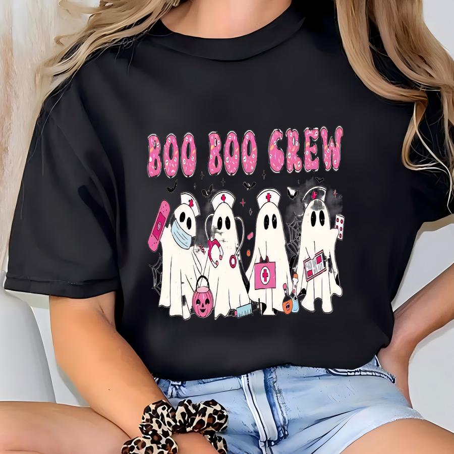 Spooky Season Nurse Sweatshirt: Boo Boo Crew Halloween Pullover T-shirt
