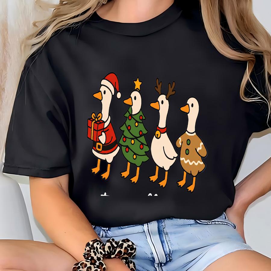 ® Just A Jolly Goose Shirt, Christmas Goose Shirt, Duck Christmas Shirt, Funny Christmas Sweatshirt, Cute Holiday Sweatshirt T-shirt