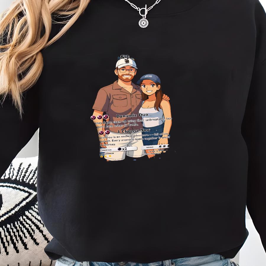 Personalized Pokemon Couple Card, Custom Photo Anime Wedding Card, Anniversary Gift, Gift For Him, Gift For Her, Custom Card Anniversary Sweatshirt
