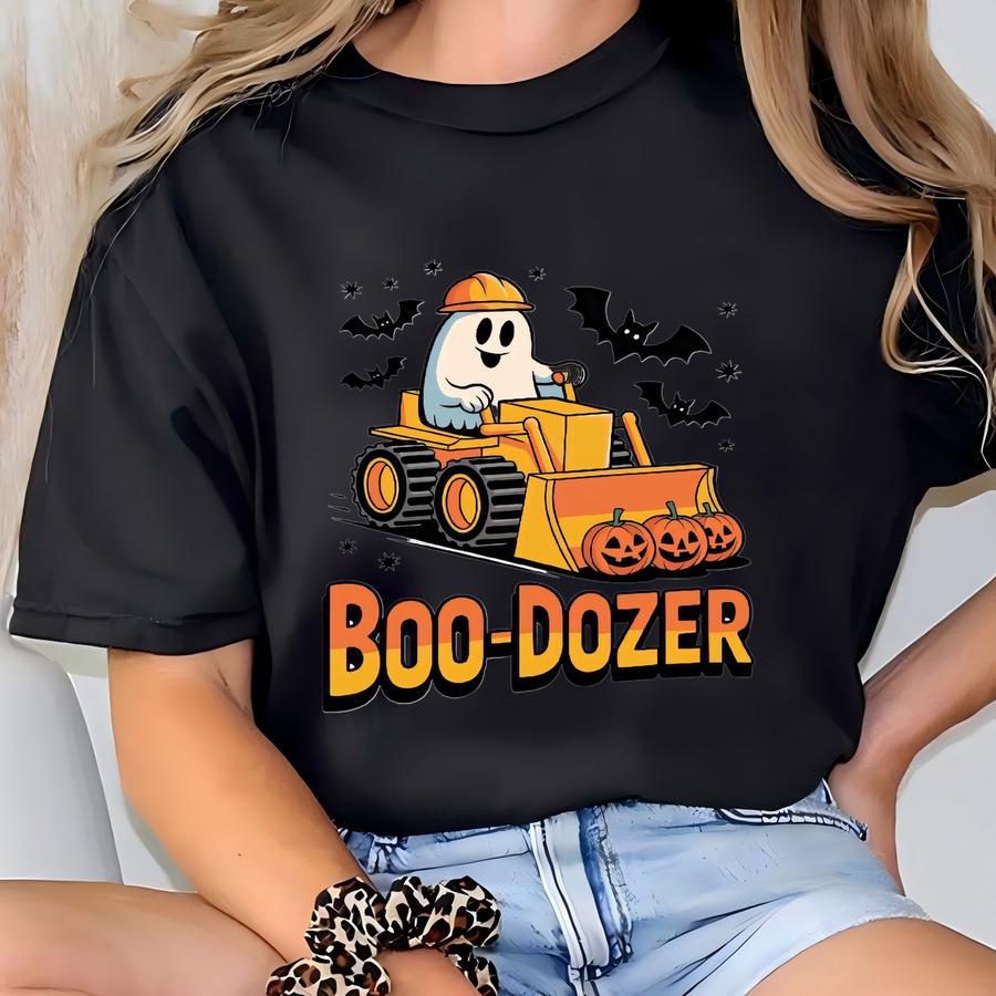 Boo - Dozer Halloween Shirt, Boo-dozer Toddler Graphic Tee, Cute Bulldozer Halloween Shirt For Boys, Boy Halloween Shirt T-shirt