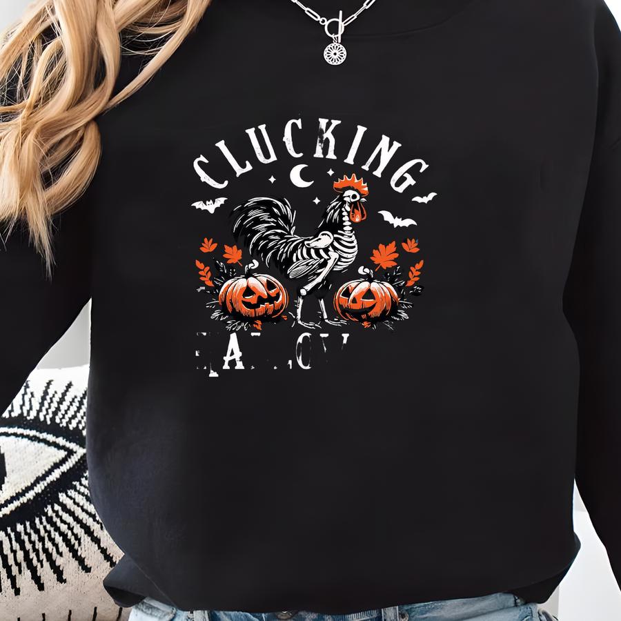 Clucking Ghost Chicken Halloween Shirt: Spooky Season Tee Sweatshirt