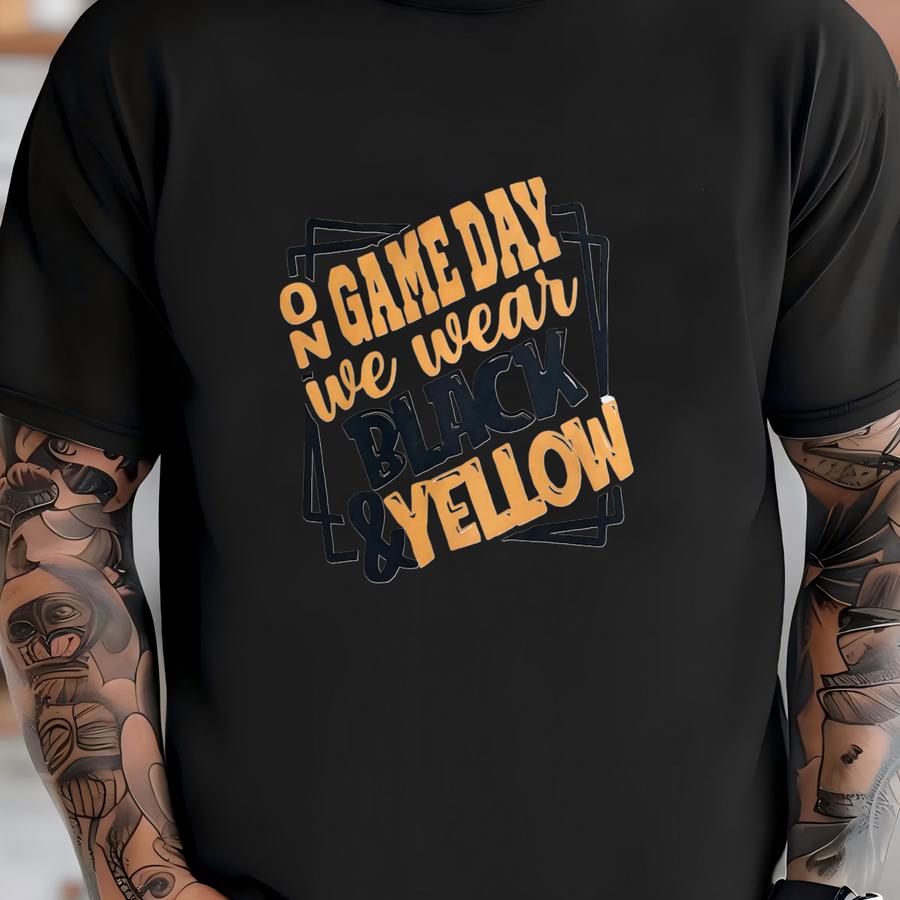Black Yellow Game Day Graphic T-shirt